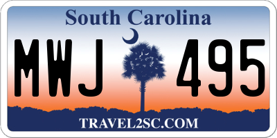 SC license plate MWJ495