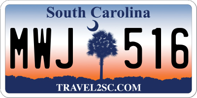 SC license plate MWJ516