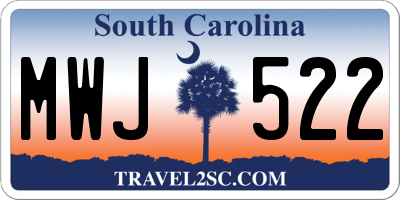 SC license plate MWJ522