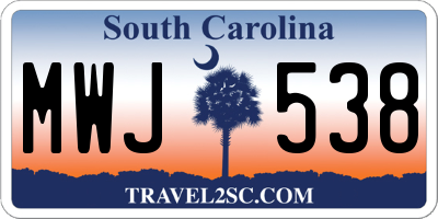 SC license plate MWJ538