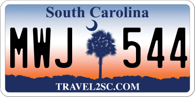 SC license plate MWJ544