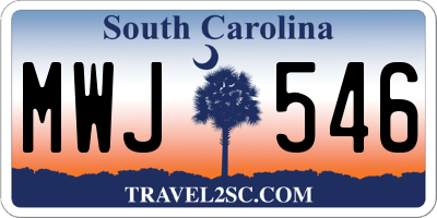 SC license plate MWJ546