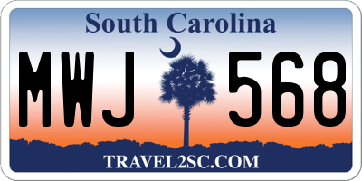 SC license plate MWJ568