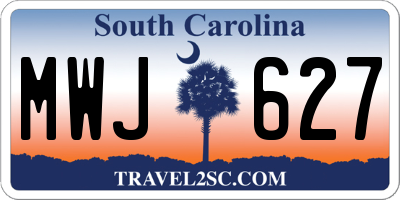 SC license plate MWJ627