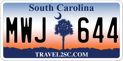 SC license plate MWJ644