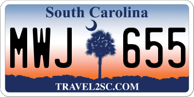 SC license plate MWJ655