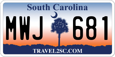 SC license plate MWJ681