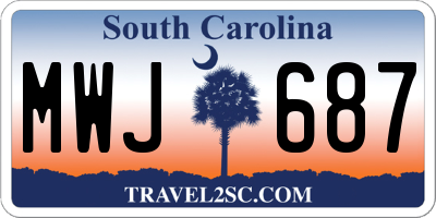 SC license plate MWJ687