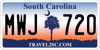 SC license plate MWJ720