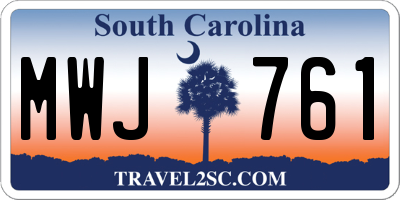 SC license plate MWJ761