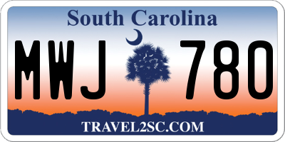SC license plate MWJ780