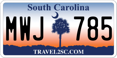 SC license plate MWJ785