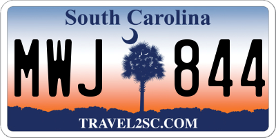 SC license plate MWJ844