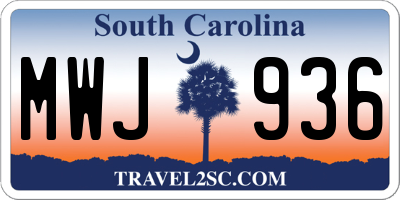 SC license plate MWJ936