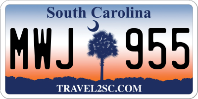 SC license plate MWJ955