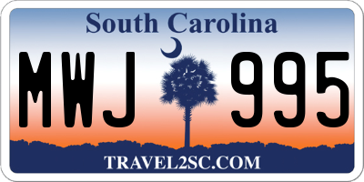 SC license plate MWJ995