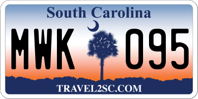 SC license plate MWK095