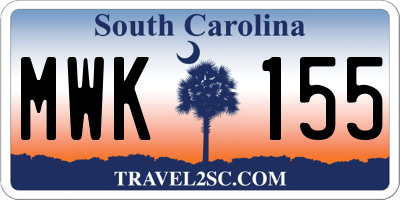 SC license plate MWK155
