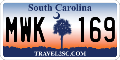 SC license plate MWK169