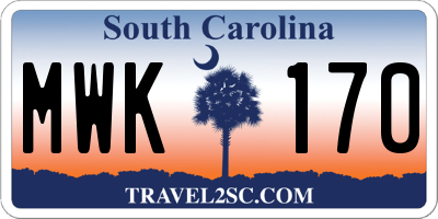 SC license plate MWK170