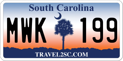 SC license plate MWK199
