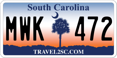 SC license plate MWK472