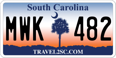 SC license plate MWK482