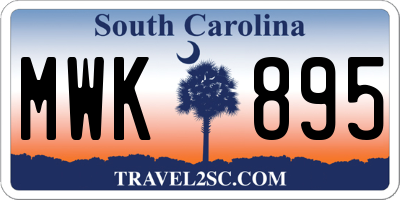 SC license plate MWK895