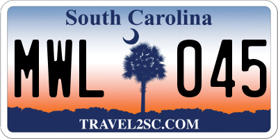 SC license plate MWL045