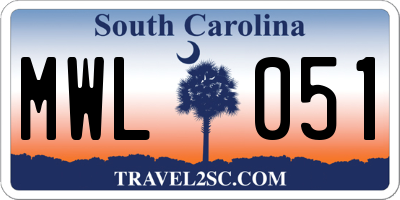 SC license plate MWL051