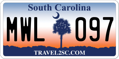 SC license plate MWL097