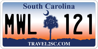 SC license plate MWL121