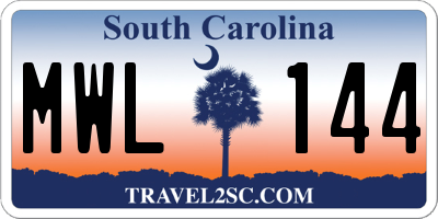 SC license plate MWL144