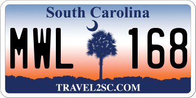 SC license plate MWL168