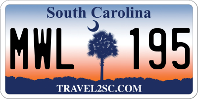 SC license plate MWL195
