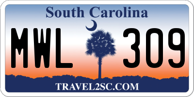 SC license plate MWL309