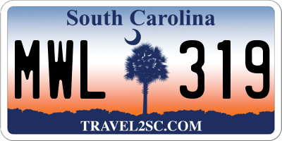 SC license plate MWL319