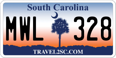 SC license plate MWL328