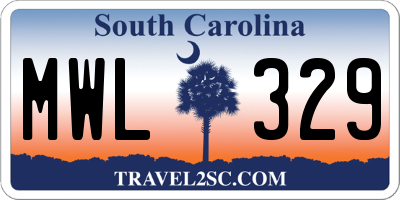 SC license plate MWL329