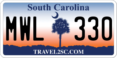 SC license plate MWL330