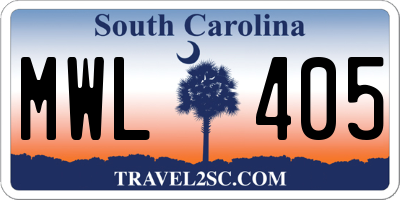 SC license plate MWL405