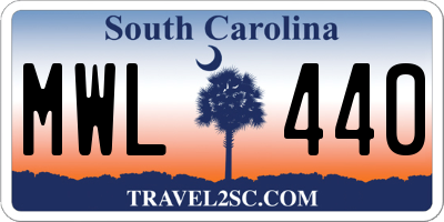 SC license plate MWL440