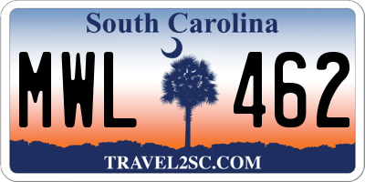 SC license plate MWL462