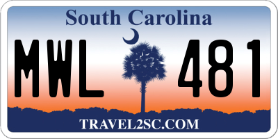 SC license plate MWL481