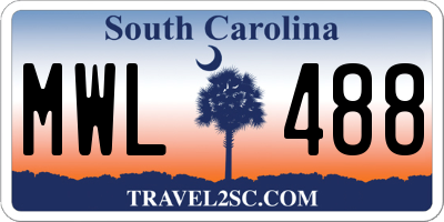 SC license plate MWL488