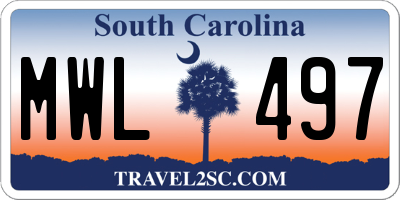 SC license plate MWL497