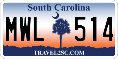 SC license plate MWL514