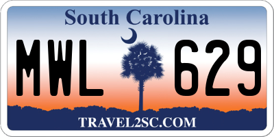 SC license plate MWL629