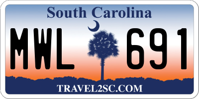 SC license plate MWL691