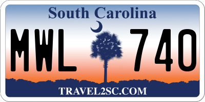 SC license plate MWL740